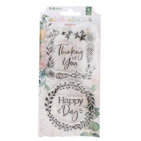 BoBunny Willow and Sage Clear Acrylic Stamp Set