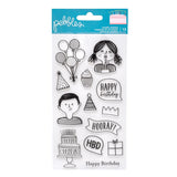 Pebbles Happy Cake Day Clear Acrylic Stamp Set