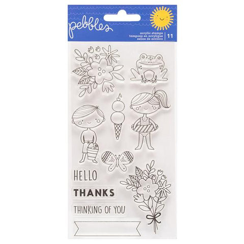 Pebbles Sun & Fun Clear Acrylic Stamp Set