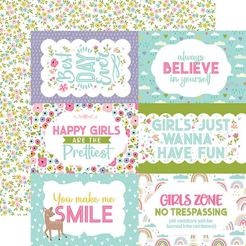 Echo Park All About A Girl 6x4 Journaling Cards Patterned Paper