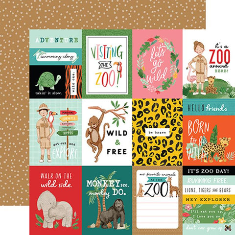Echo Park Animal Kingdom 3X4 Journaling Cards Patterned Paper