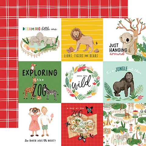 Echo Park Animal Kingdom 4X4 Journaling Cards Patterned Paper
