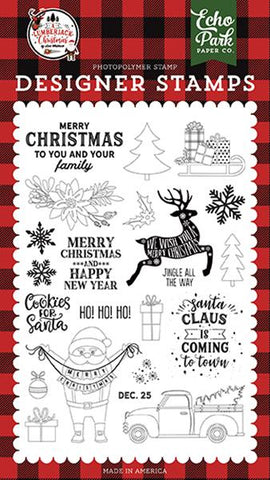 Echo Park A Lumberjack Christmas Cookies for Santa Designer Stamp Set