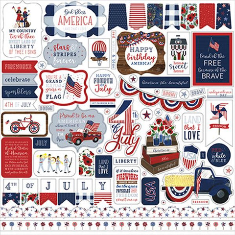 Echo Park America The Beautiful Element Sticker Sheet
