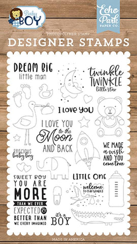 Echo Park Baby Boy Dream Big Little Man Designer Stamp Set