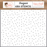 Echo Park Baby Girl Sweet Girl Dot Designer 6x6 Stencil