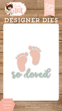 Echo Park Baby Girl So Loved Footprints Designer Die Set