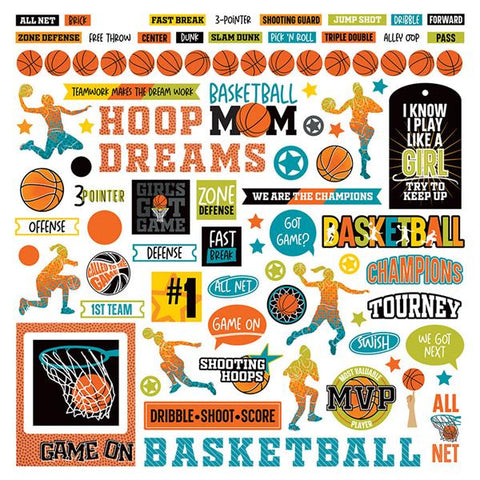 Photoplay Paper MVP Basketball Girls Element Sticker Sheet