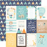 Echo Park Hello Baby Boy 3X4 Journaling Cards Patterned Paper