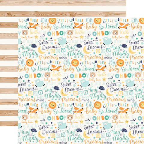 Echo Park Hello Baby Boy Baby Boy Words Patterned Paper