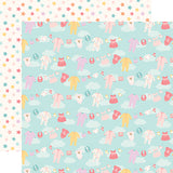 Echo Park Hello Baby Girl Girl Clothesline Patterned Paper