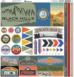 Reminisce Black Hills 12x12 Elements Sticker Sheet