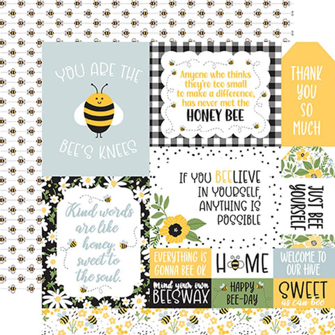 Echo Park Bee Happy Multi Journaling Cards Patterned Paper