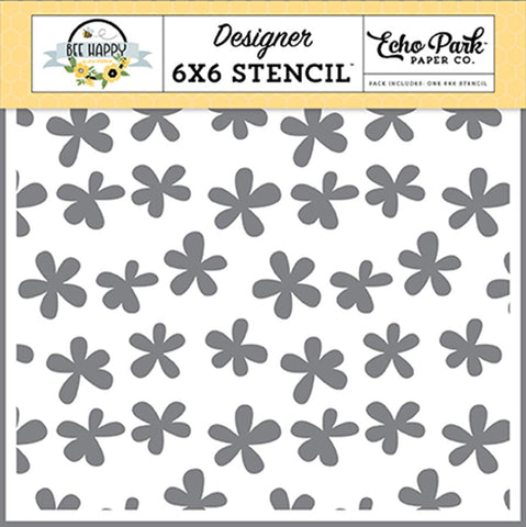 Echo Park Bee Happy Friendly Flowers Designer 6x6 Stencil