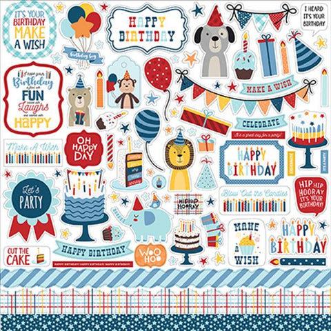 Echo Park Birthday Boy Element Sticker Sheet