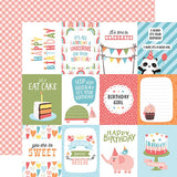 Echo Park Birthday Girl 3X4 Journaling Cards Patterned Paper