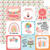 Echo Park Birthday Girl 4X4 Journaling Cards Patterned Paper