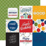 Echo Park Birthday Salutations 4X4 Journaling Cards Patterned Paper