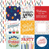Echo Park Birthday Salutations Journaling Squares Patterned Paper