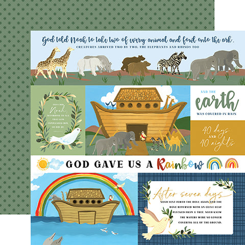 Echo Park Noah's Ark Journaling Cards Patterned Paper