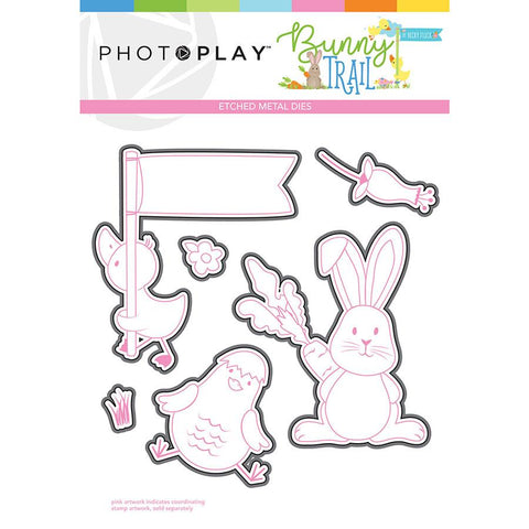Photoplay Paper Bunny Trail Element Etched Metal Die Set