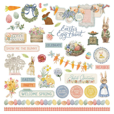 PhotoPlay Paper Bunnies And Blooms Element Sticker Sheet