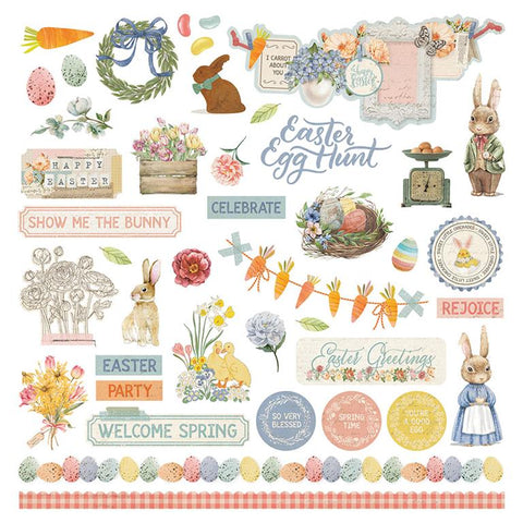 Photoplay Paper Bunnies And Blooms Element Sticker Sheet