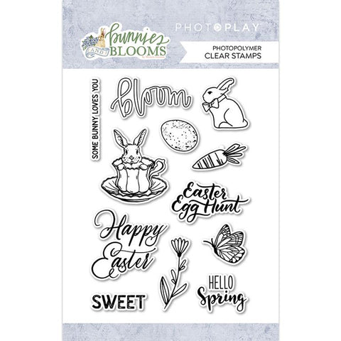 PhotoPlay Paper Bunnies And Blooms Clear Photopolymer Stamp Set