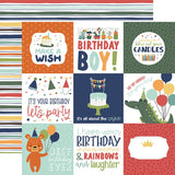 Echo Park A Birthday Wish Boy 4x4 Journaling Cards Patterned Paper