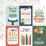 Echo Park A Birthday Wish Boy 4x6 Journaling Cards Patterned Paper
