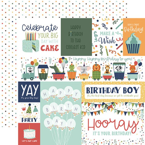 Echo Park A Birthday Wish Boy Multi Journaling Cards Patterned Paper