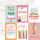 Echo Park A Birthday Wish Girl 4x6 Journaling Cards Patterned Paper