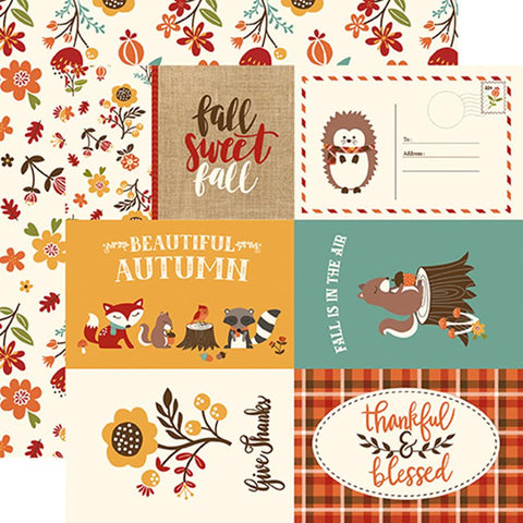 Echo Park Celebrate Autumn 4x6 Journaling Cards Patterned Paper