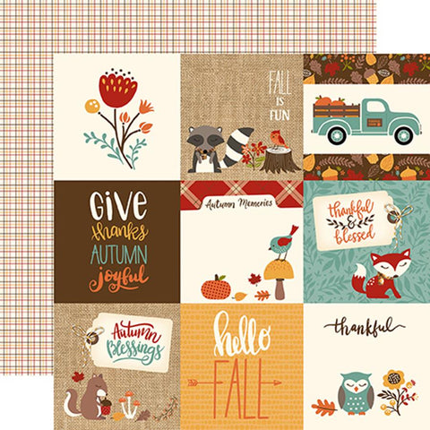 Echo Park Celebrate Autumn 4x4 Journaling Cards Patterned Paper