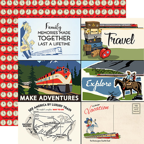 Carta Bella All Aboard 4X6 Journaling Cards Patterned Paper