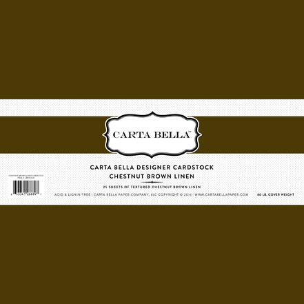 Carta Bella Designer Cardstock - Chestnut Brown Linen