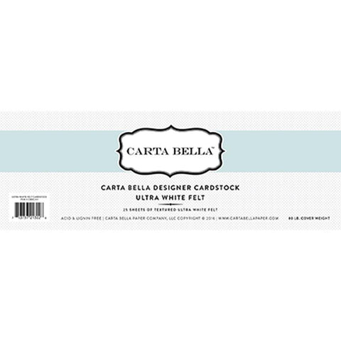 Carta Bella Designer Cardstock -  Ultra White Felt 80lb. Cover