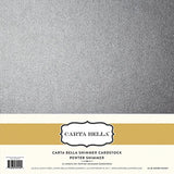 Carta Bella Shimmer Cardstock - Pewter - 92lb. Cover
