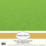 Carta Bella Shimmer Cardstock - Green Apple - 107lb. Cover