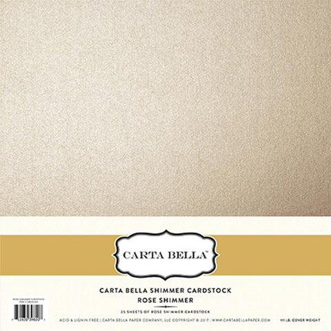 Carta Bella Shimmer Cardstock - Rose - 111lb. Cover – Cheap Scrapbook Stuff