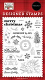 Carta Bella Farmhouse Christmas Peace Love Joy Designer Stamp Set