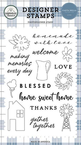 Carta Bella Farmhouse Summer Homemade With Love Designer Stamp Set