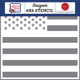 Carta Bella The Fourth of July American Flag Designer 6x6 Stencil