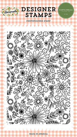 Carta Bella Homemade Homemade Floral Background Designer Stamp Set