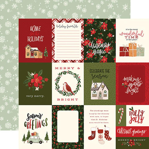 Carta Bella Hello Christmas 3X4 Journaling Cards Patterned Paper