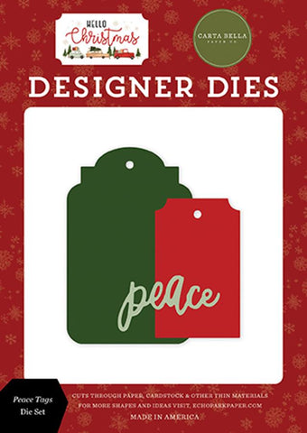 Carta Bella Hello Christmas Peace Tags Designer Die Set