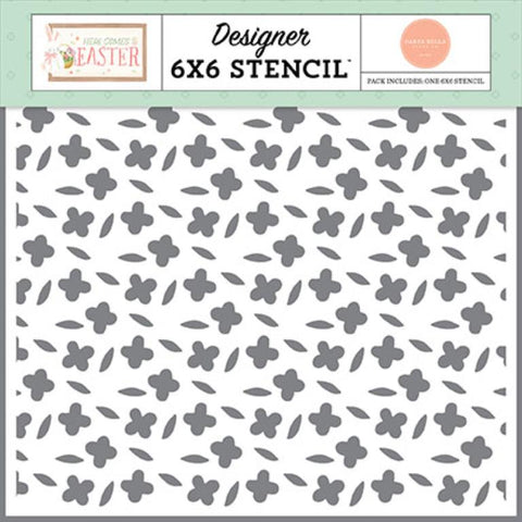 Carta Bella Here Comes Easter Love Grows Here Designer 6x6 Stencil