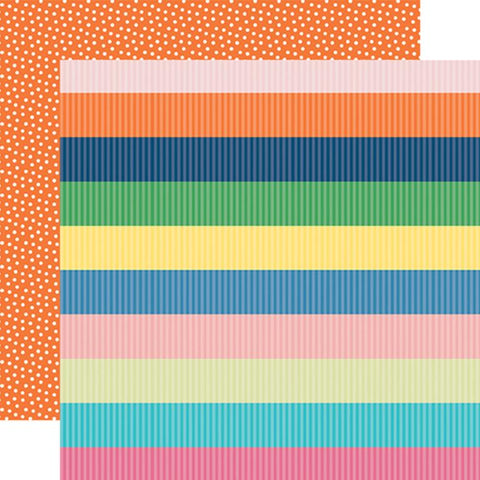 Carta Bella Happy Crafting Scrapbooking Stripes  Patterned Paper