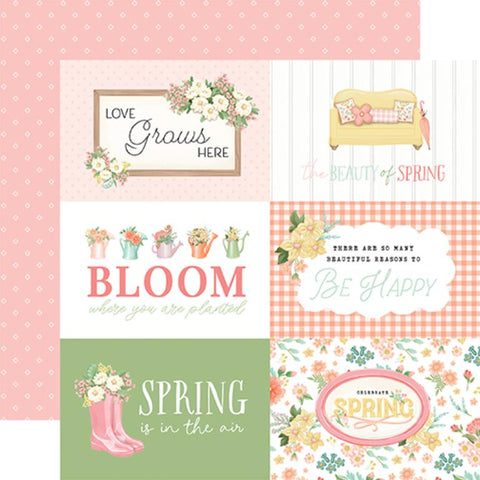 Carta Bella Here Comes Spring 6x4 Journaling Cards Patterned Paper