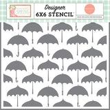Carta Bella Here Comes Spring Pick Your Umbrella Designer 6x6 Stencil